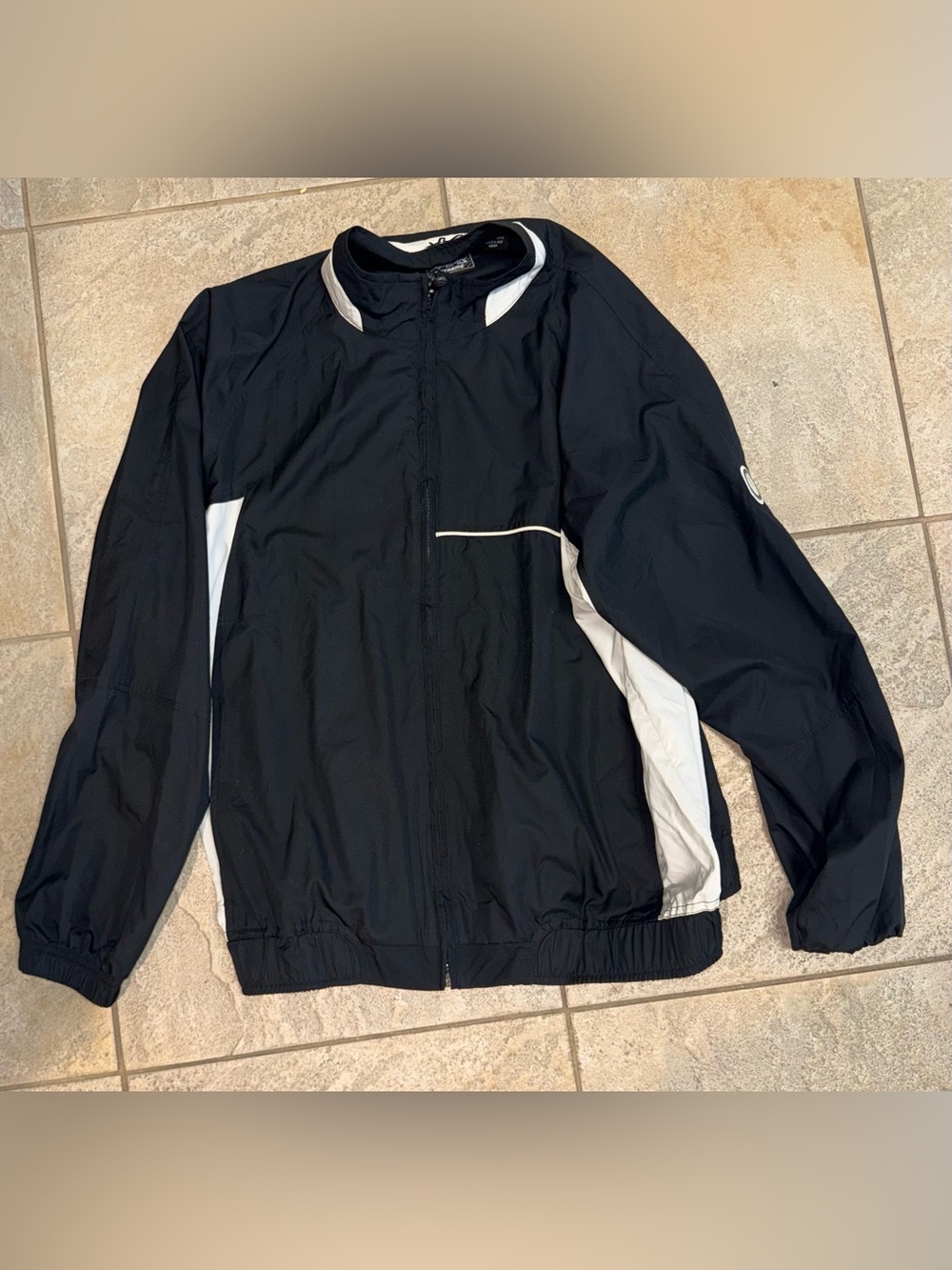 Men's Black and White Lightweight Windbreaker Jacket